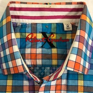 Robert graham short sleeve button up multi color